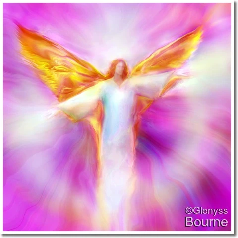 Archangel Sandalphon in Flight by Glenyss Bourne