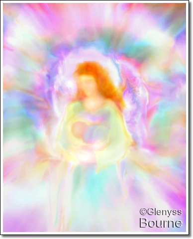 Angel of Divine Love and Protection, Elandra painting