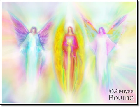 Archangels Gabriel, Michael and Raphael painting