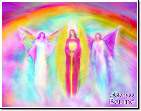 Communion of Archangels - Gabriel, Michael and Raphael painting